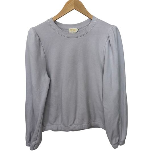 Nation LTD Lilac Purple Crewneck Long Sleeve Sweatshirt Juliet Sleeves Large Top - Picture 1 of 10
